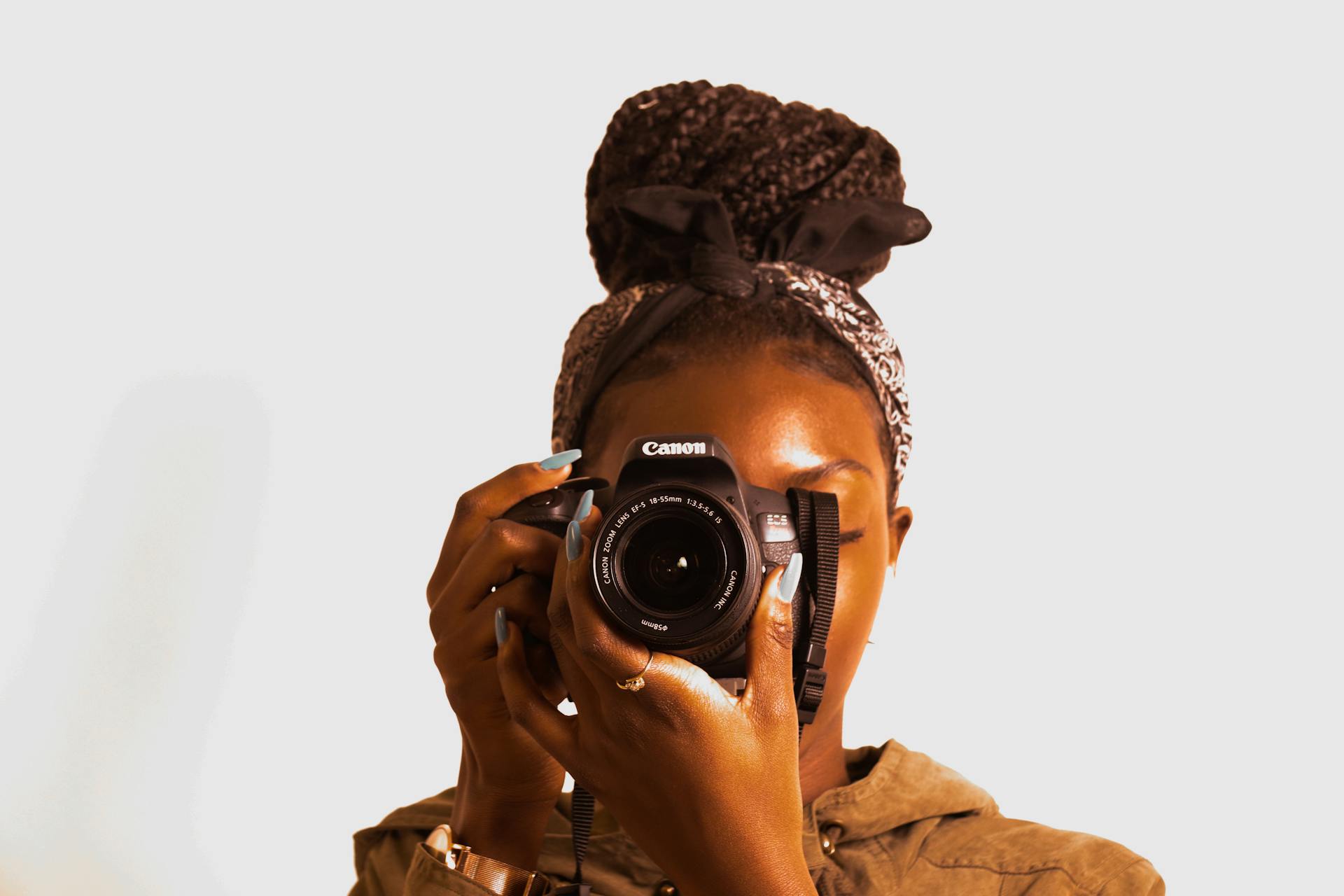 Woman Using Canon Dslr Camera