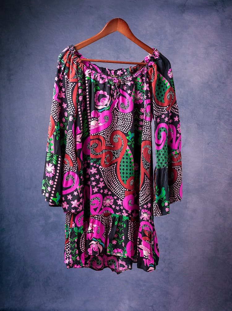 Bright Tunic With Abstract Pattern