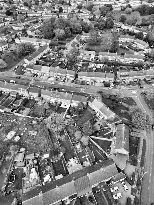 Aerial View of Houses and Their Yards in Hemel Hempstead