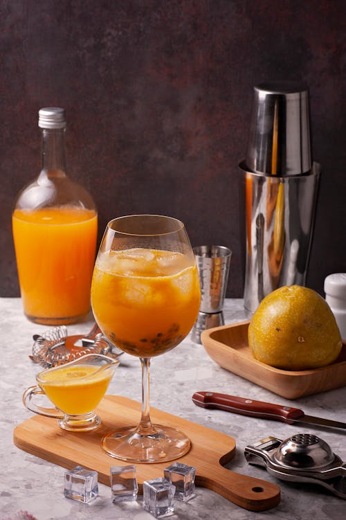 Orange Juice in Glass on Table