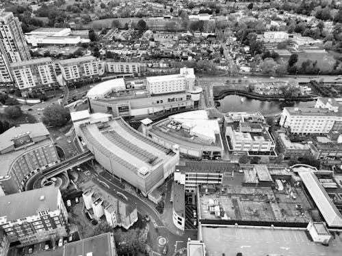 Buildings in City in Black and White