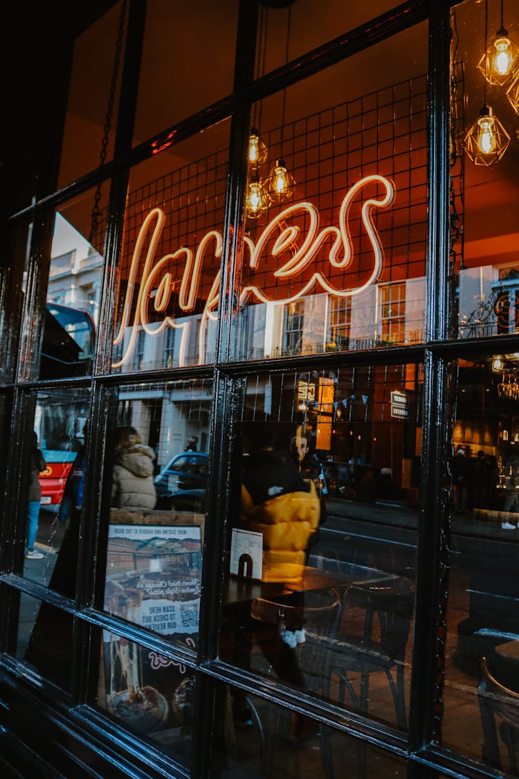 Neon In Cafe Window