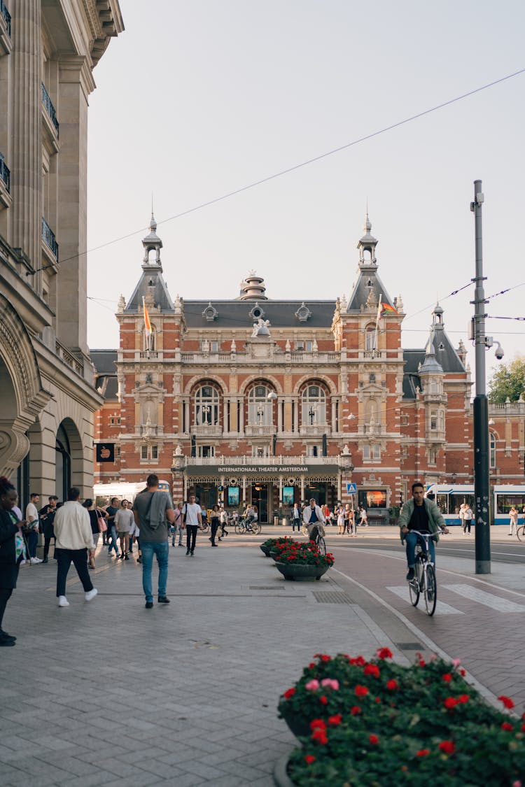 Sidewalk With International Theater Of Amsterdam Behind