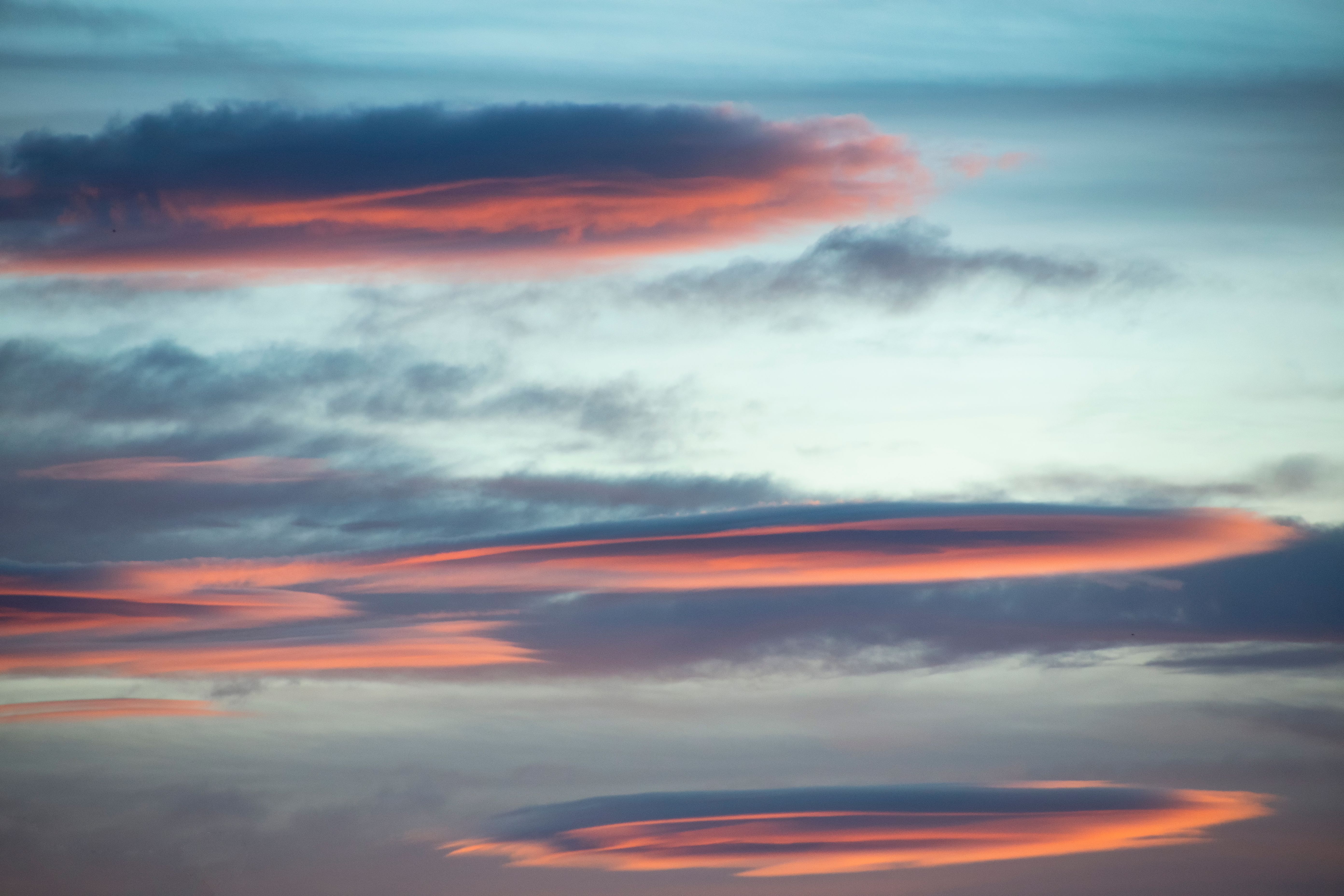 View of Pink Clouds against Blue Sky at Sunset · Free Stock Photo