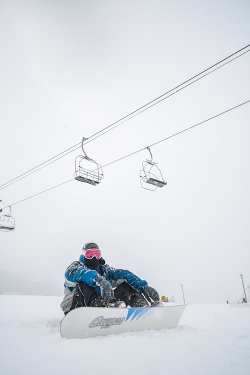 Man Sitting Under Cable Car