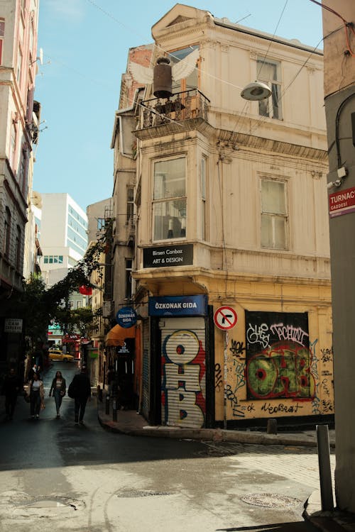 Graffiti on Townhouse in Istanbul, Turkey