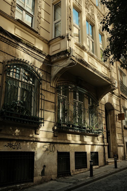 Facade of a Building with Architectural Details 