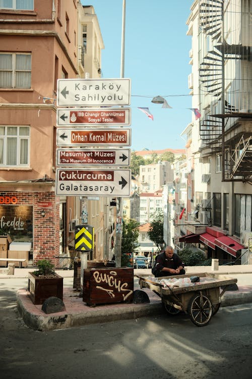 Signs on the Street in Istanbul, Turkey 