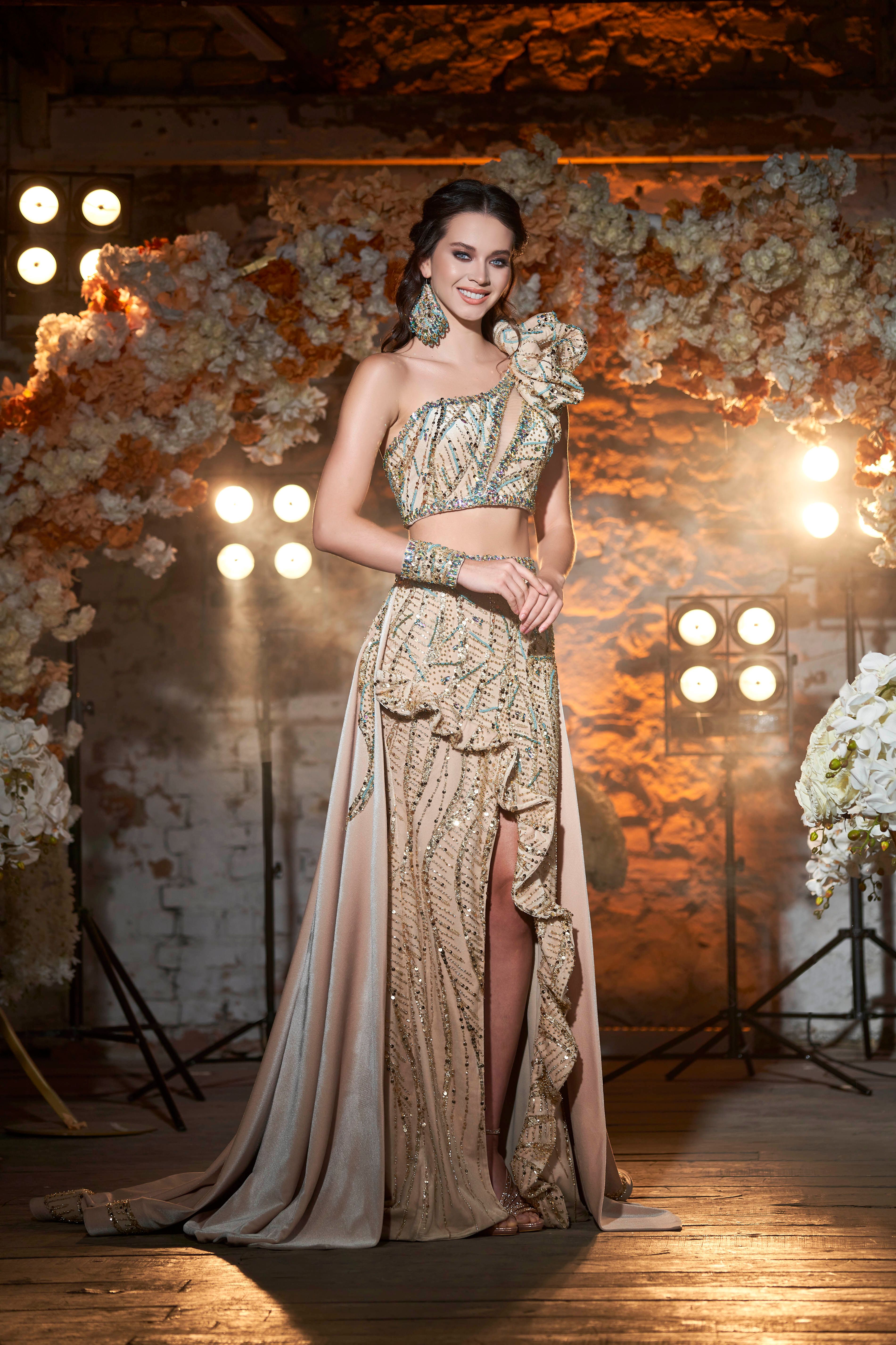 velvet long green dress Twist Neck Open Front Velvet Draped Gown