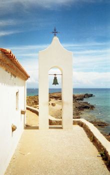 Beautiful bell tower by the sea in Zante, Greece showcasing stunning coastal views.
