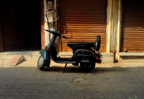 Free stock photo of old school, old street, scooter