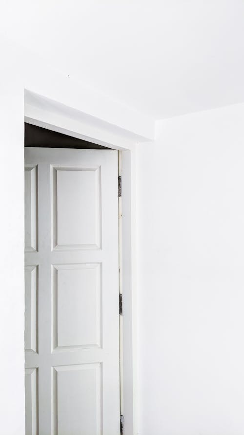 Foto d'estoc gratuïta de fons blanc i negre, marc de la porta, porta