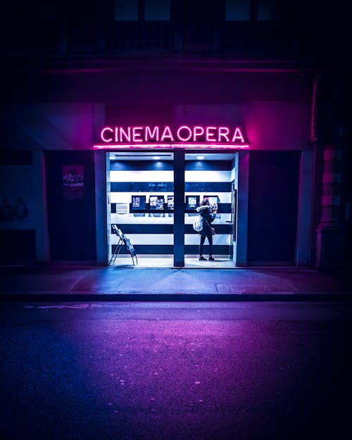 Foto stok gratis bioskop, biru, diterangi