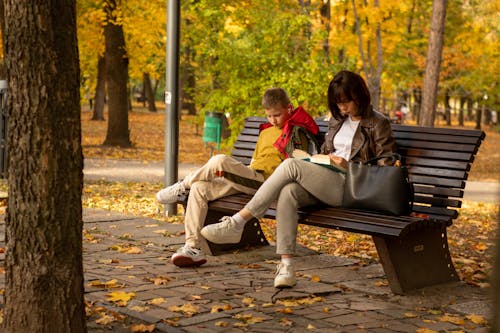 Darmowe zdjęcie z galerii z chłopak, czytanie, jesień