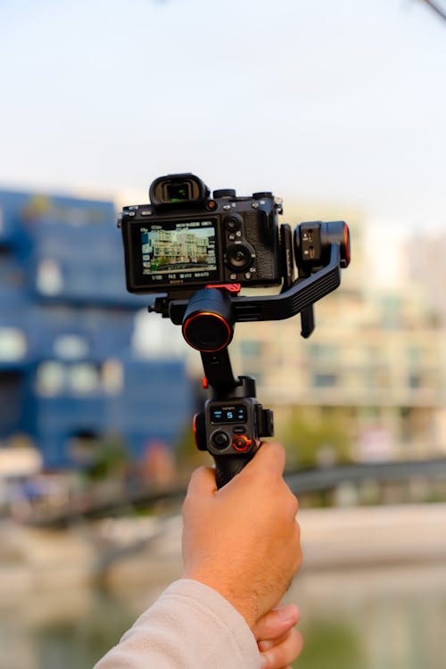 Camera with Screen on Tripod