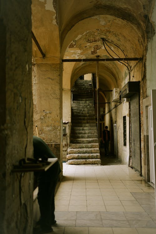 Pavement under an Old Archway Passage