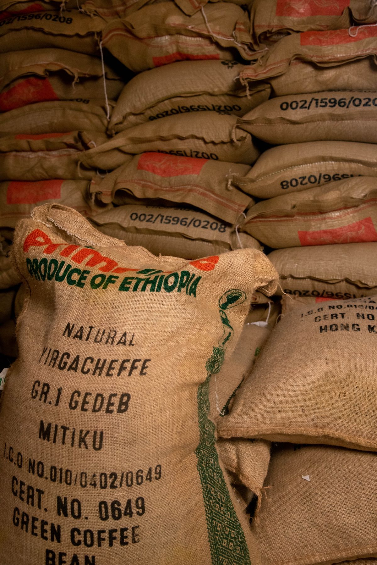 Bags of coffee ready for shipping, for illustration