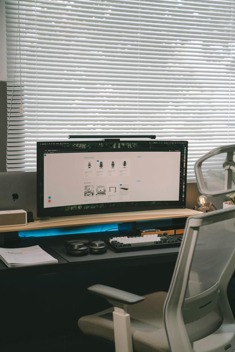Computer Screen on a Desk in an Office · Free Stock Photo