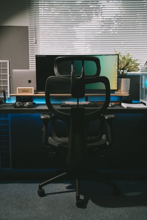 A Modern Desk Setup with a Computer 