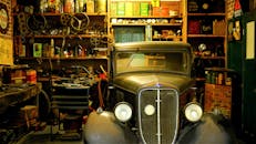 Black Classic Car Inside the Garage