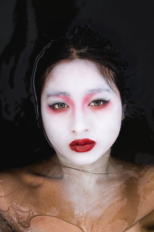 Portrait of Woman with Halloween Makeup 