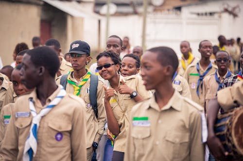 Schoolboys and Girls in Uniforms