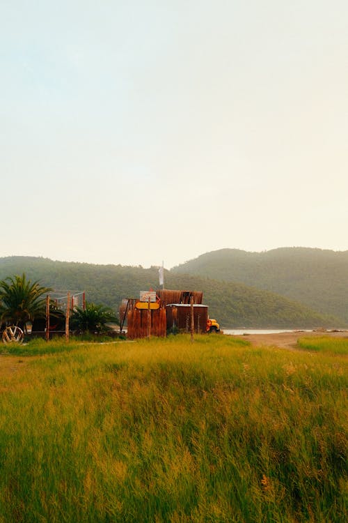 Hut by Field in Countryside