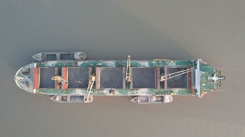 Birds Eye View of Cargo Ship