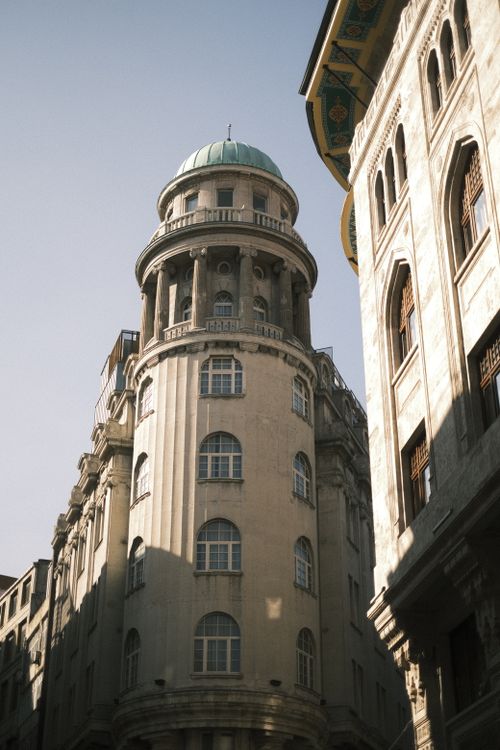 Free Elegant historic building in Istanbul with a distinct architectural style under clear skies. Stock Photo