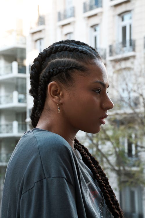 Young Woman with Long Braids