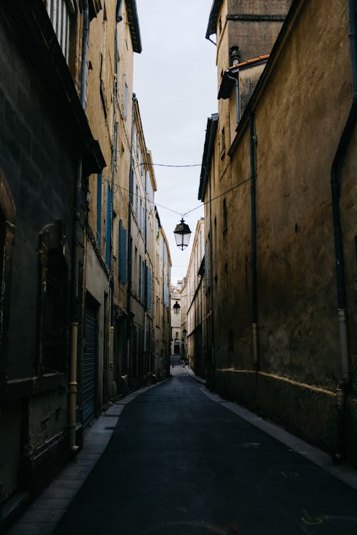 Empty, Narrow Street in Town