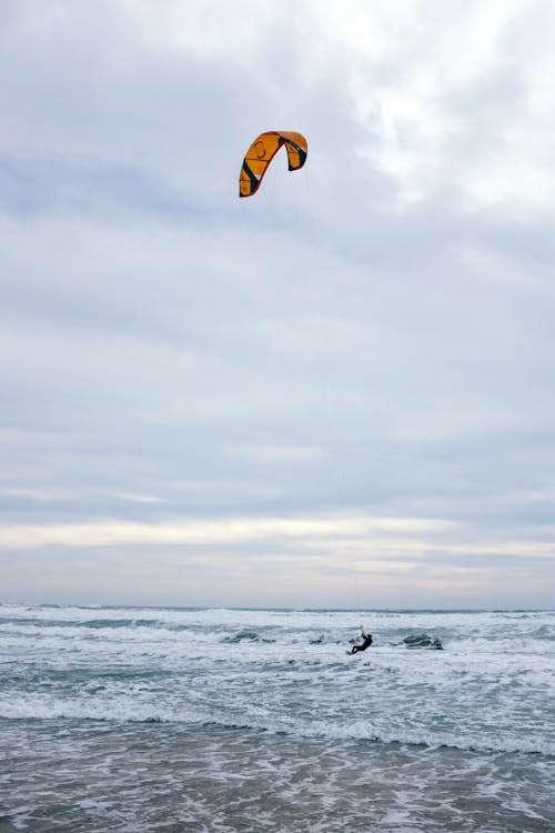 Kitesurfing on Sea Shore