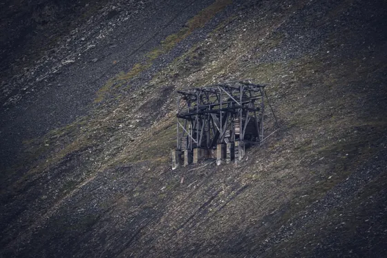 The red Kennecott copper mill, Wrangell-St. Elias National Park