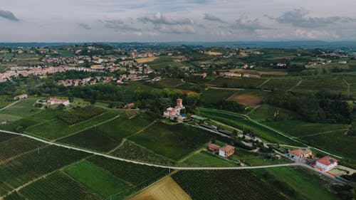Imagine de stoc gratuită din câmpuri, clădiri, fotografie cu drona