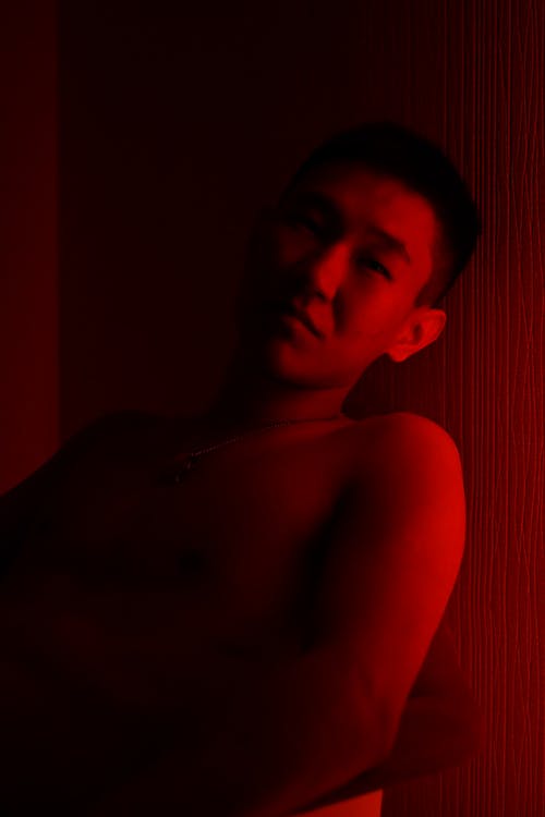Portrait of Man in Red Light 