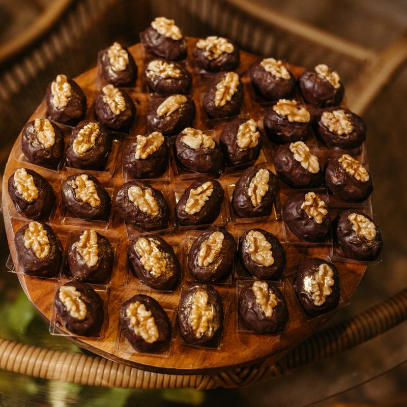 Holiday Party Chocolate Orange Halva Bites with Sesame Coating