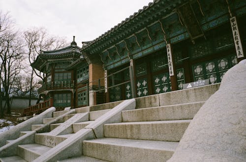Stairs and Wall of Buddhist Temple