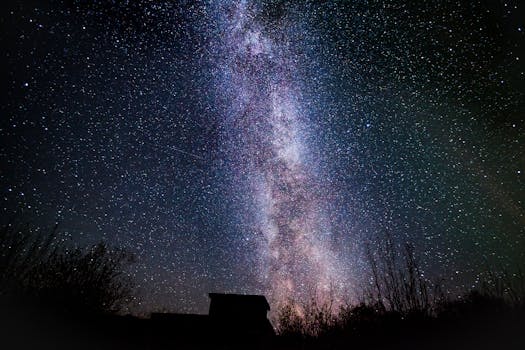 星空展示银河系的景观轮廓，非常适合天文学和自然爱好者