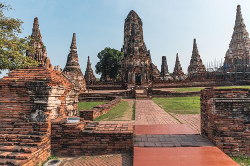 Free Explore the ancient architecture of Wat Chaiwatthanaram Temple in Bangkok, Thailand's historic site. Stock Photo
