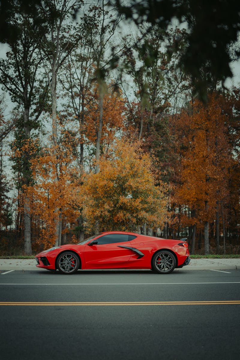 Red Chevrolet Corvette C8 restoration