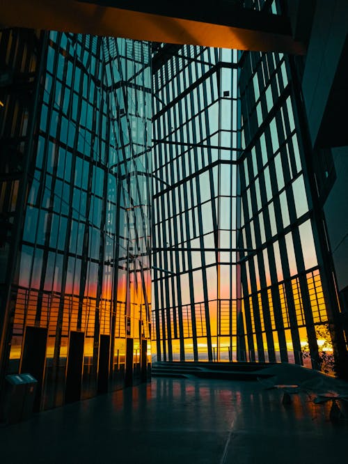 Window in European Central Bank in Frankfurt