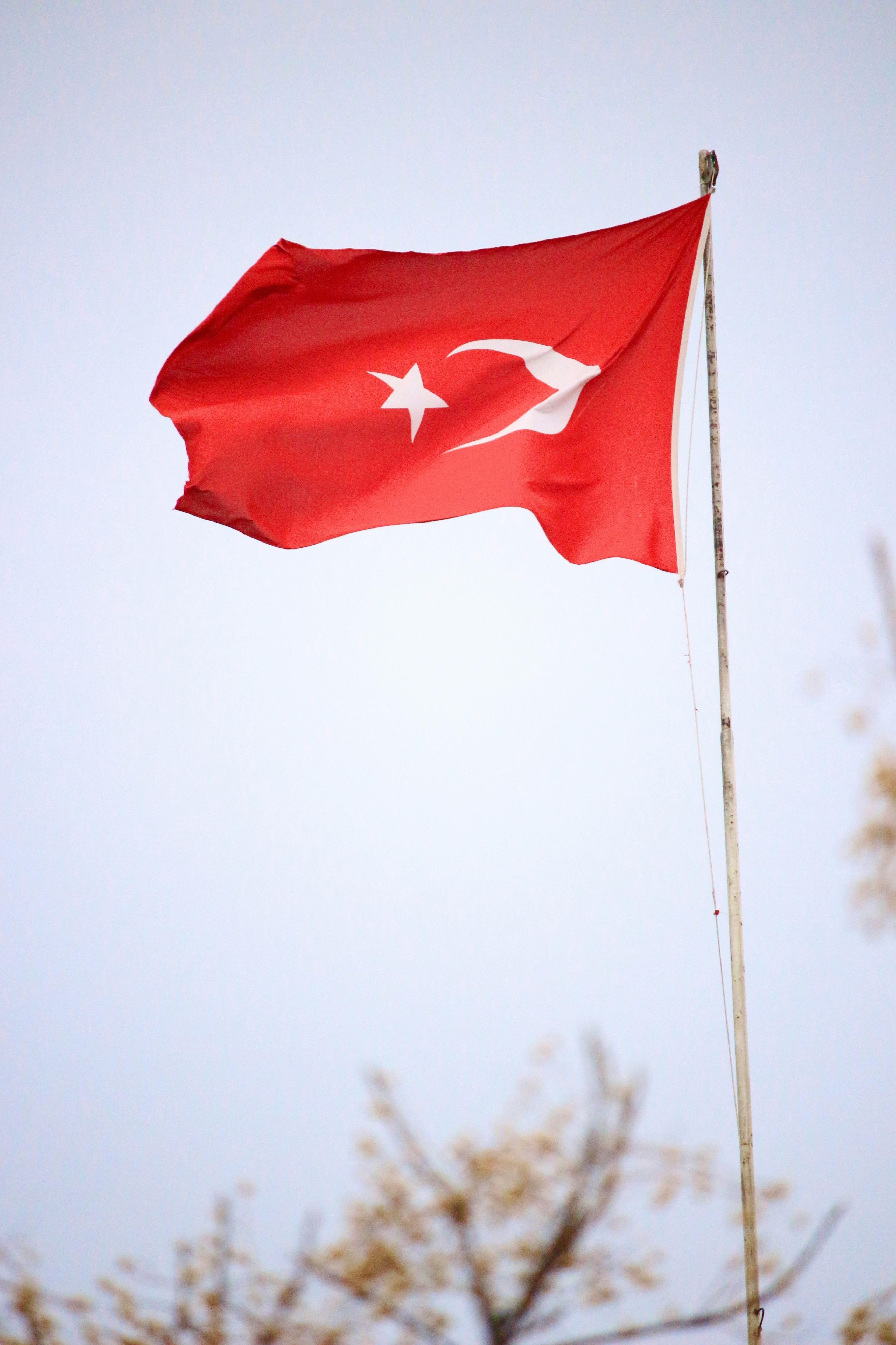 Turkish Flag on a Flagpole · Free Stock Photo