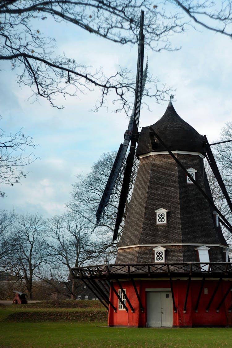 Vintage Windmill In Copenhagen