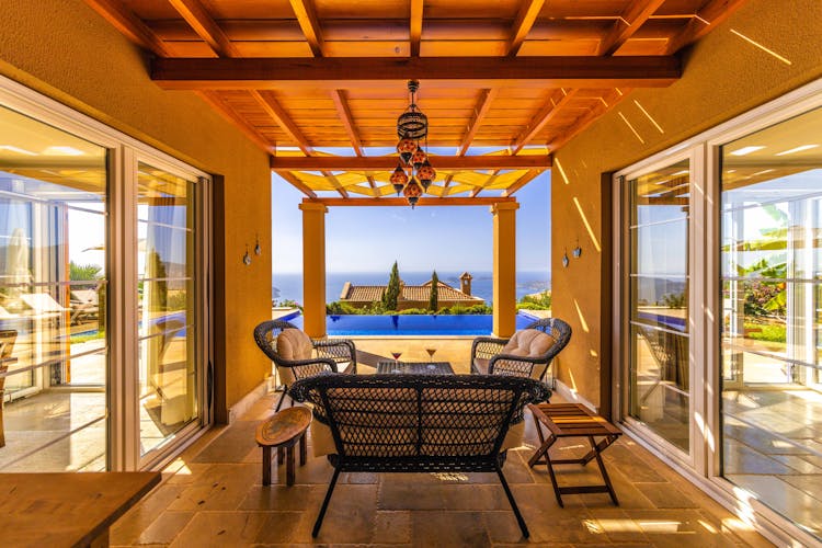 Rattan Sofas On The Porch Of Villa Patricia In Kalkan Turkey