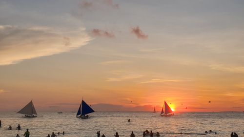 Free Sunset & Sailboat 2 Stock Photo