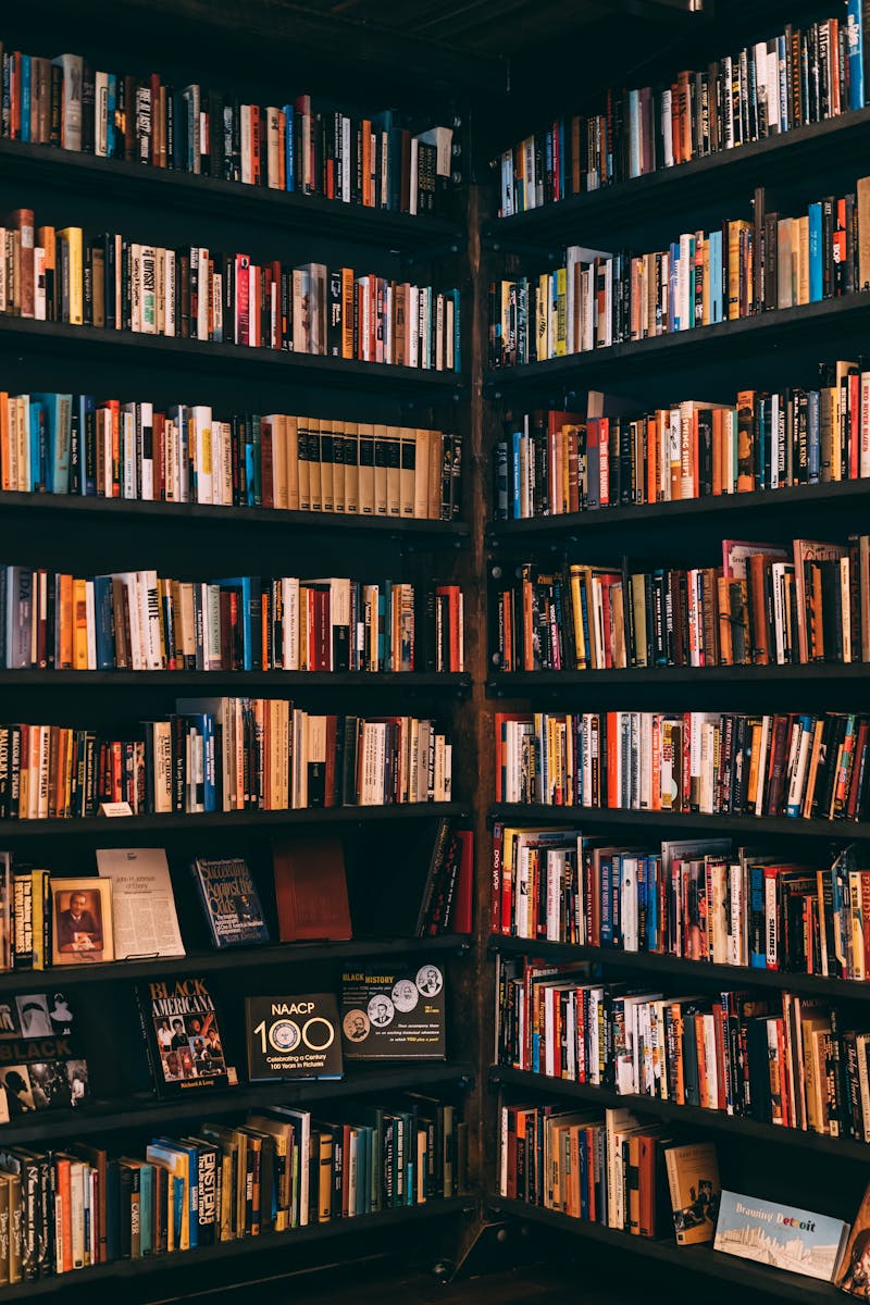 Literary travel destination with vintage books and cobblestone streets