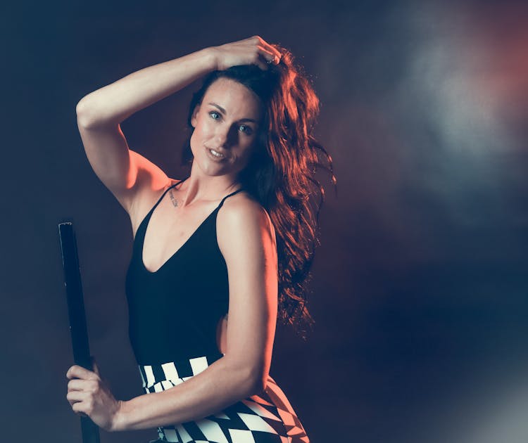 Portrait Of Brunette Woman In A Studio 