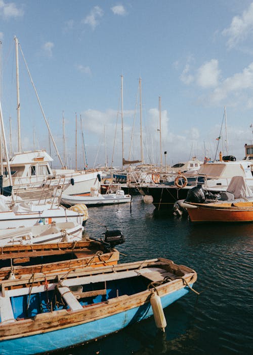 Boats and Yachts in a Marina 