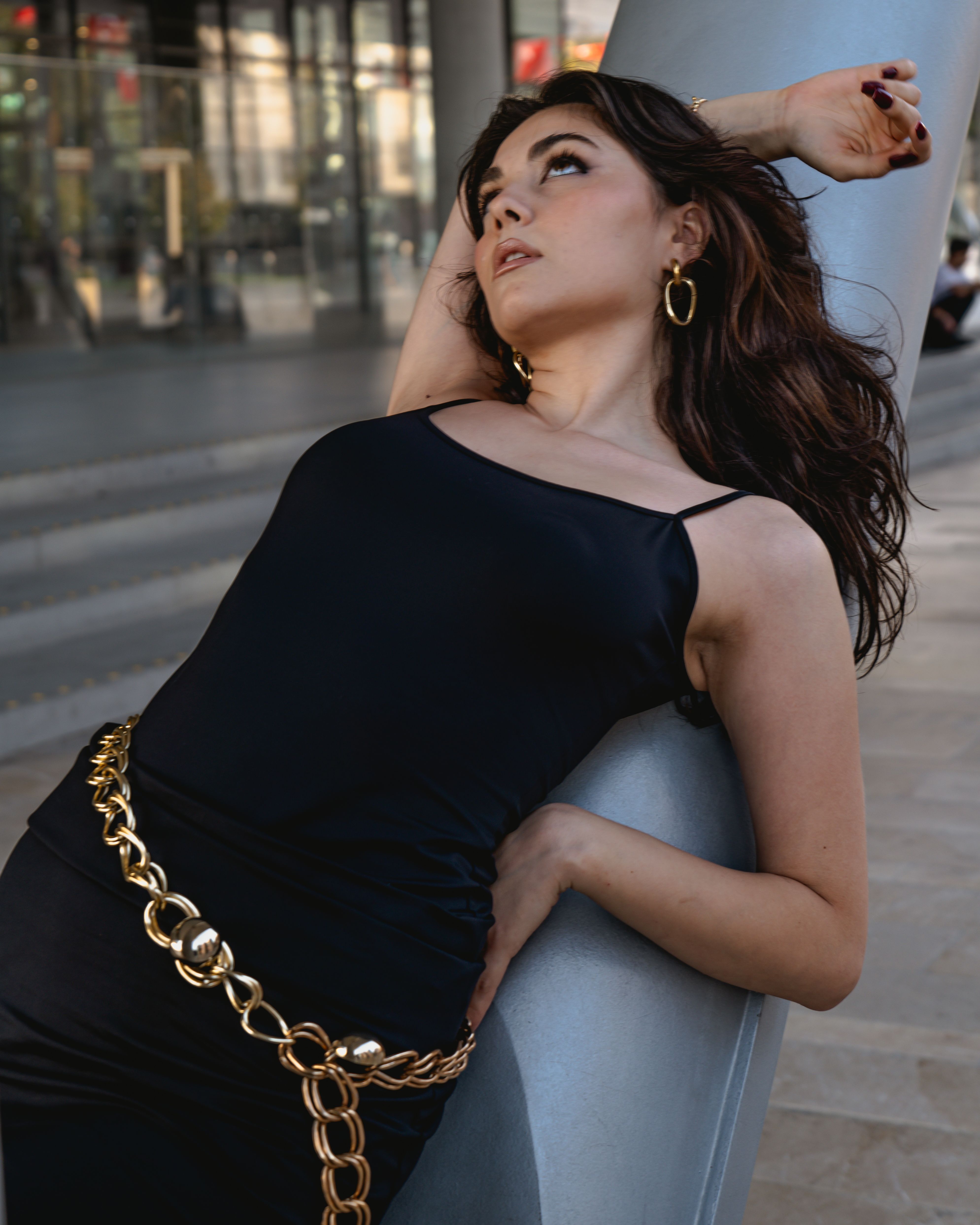 Woman Posing in Black Dress  Free Stock Photo