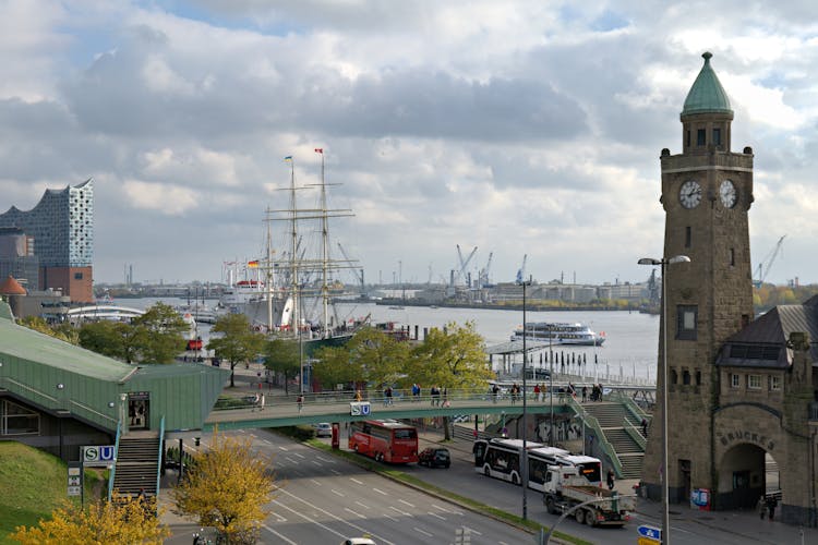 Tourist Part Of The Port In Hamburg On River Elbe